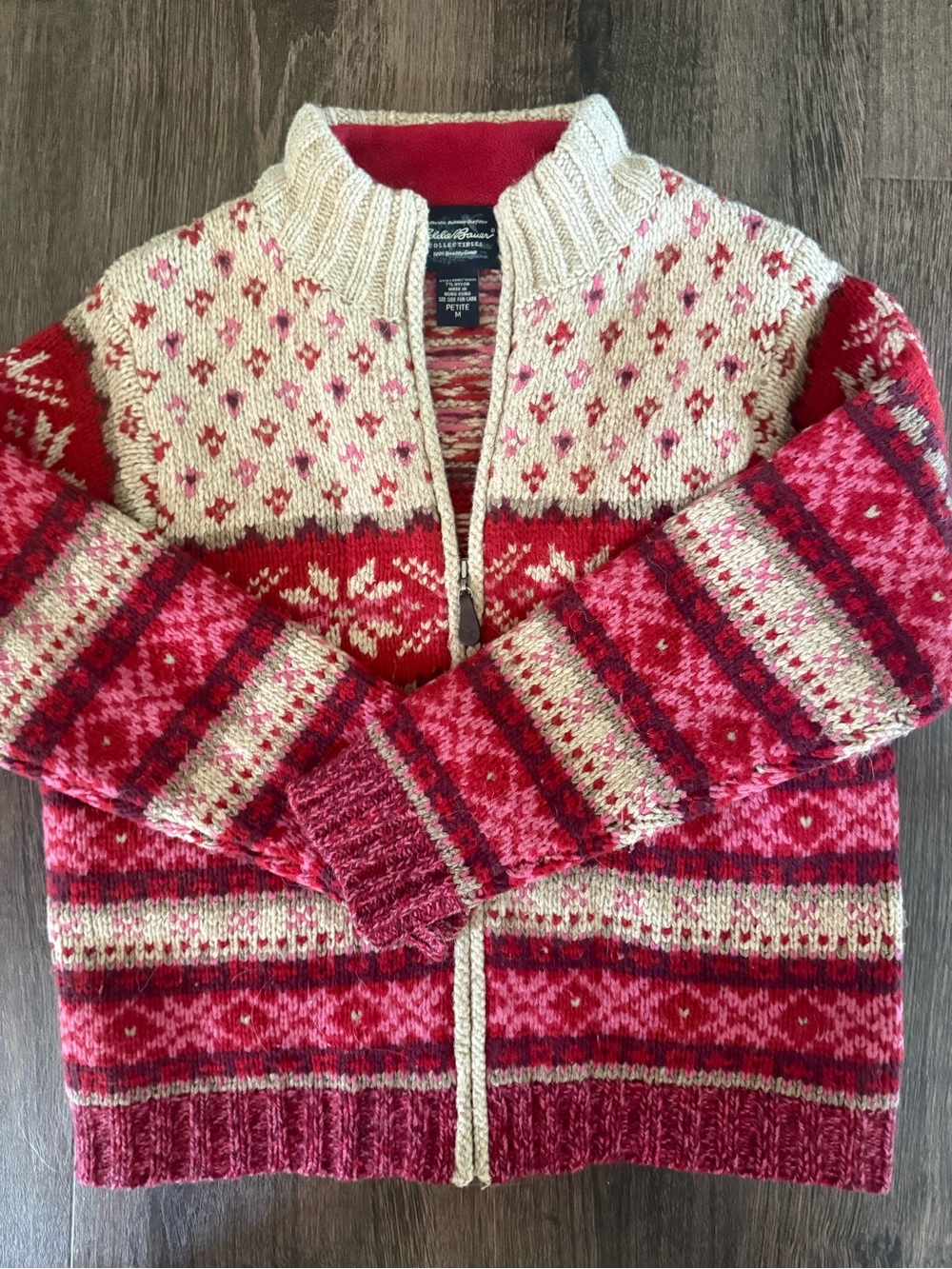 Vintage Eddie Bauer Collectibles Fair Isle Lambswool Full-Zip Sweater